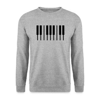 Clavier de piano - Sweat-shirt Unisexe - gris chiné - Devant - Alina (178cm) & Michal (187cm)