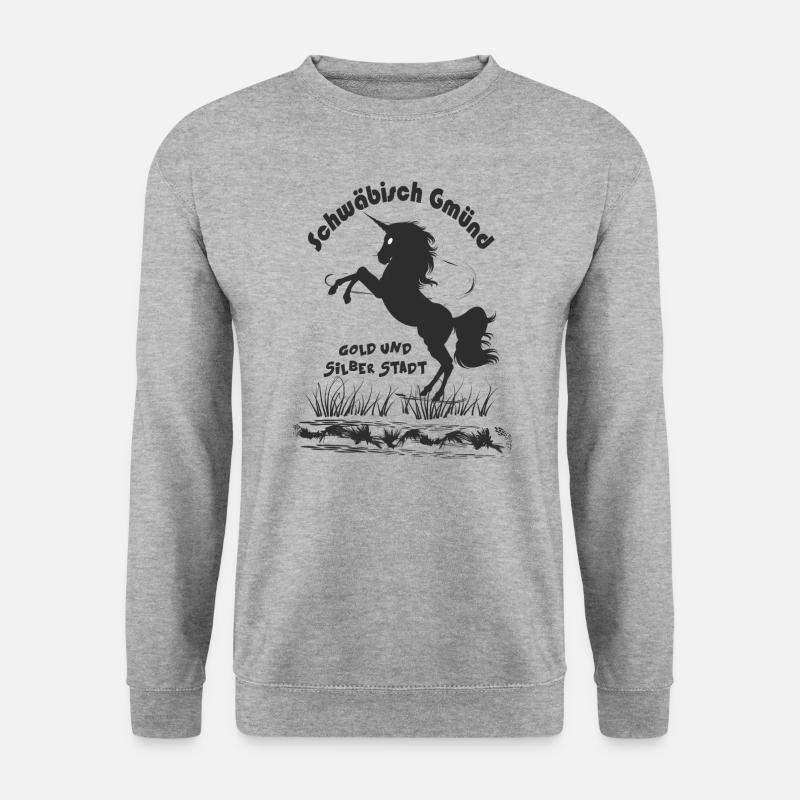 Einhorn T Shirt - Unisex Pullover - Weißgrau meliert