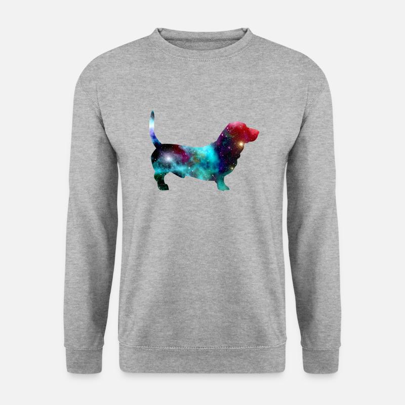 Hund Weltall - Unisex Pullover - Weißgrau meliert