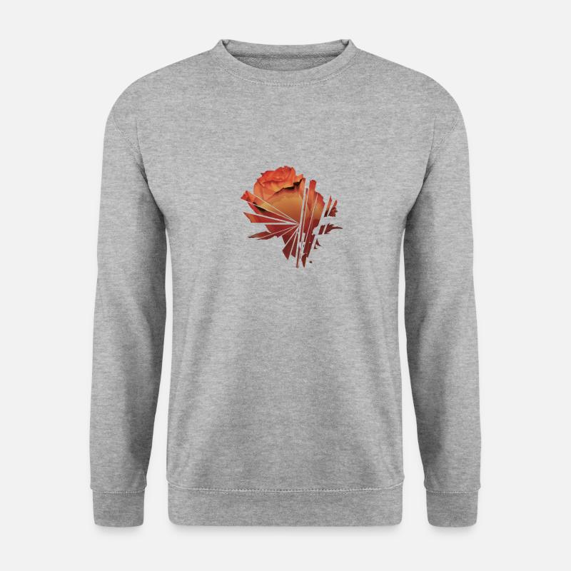 Zersplitterte Rose - Unisex Pullover - Weißgrau meliert