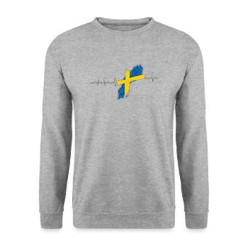 Suède - Sweat-shirt Unisexe - gris chiné - Devant - Alina (178cm) & Michal (187cm)