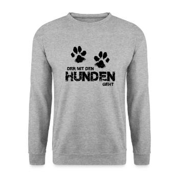 Il marche avec les chiens - Sweat-shirt Unisexe - gris chiné - Devant - Alina (178cm) & Michal (187cm)
