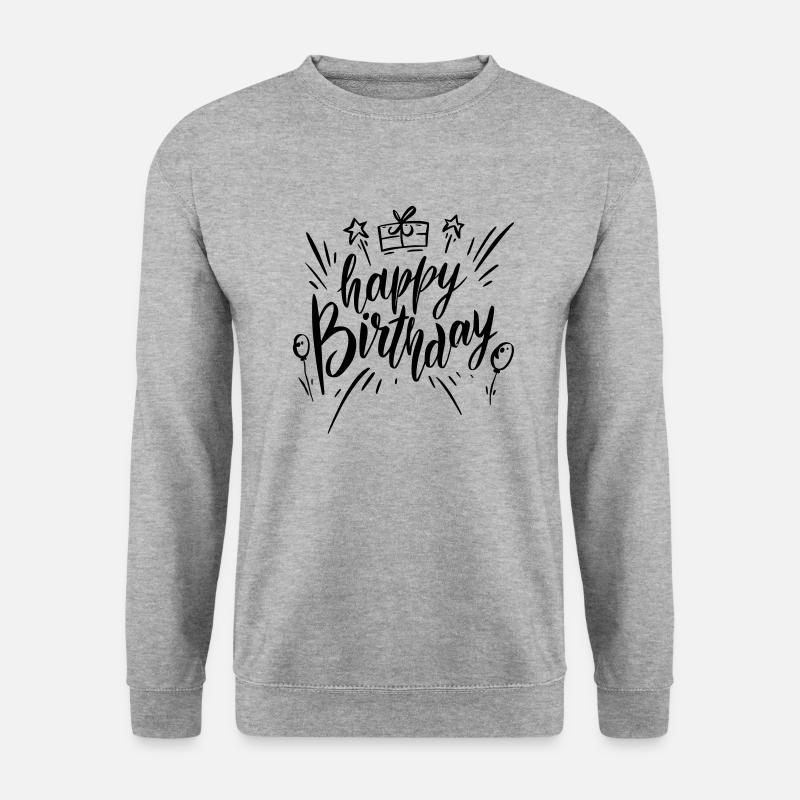 Happy Birthday cool Design - Unisex Pullover - Weißgrau meliert
