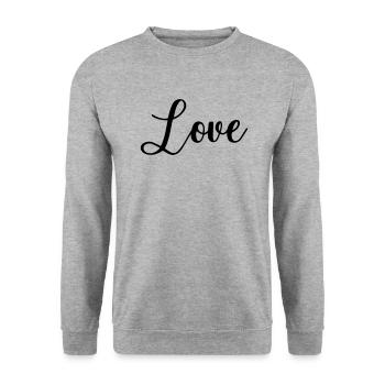 love - Unisex Sweatshirt - salt & pepper - Front - Alina (178cm) & Michal (187cm)