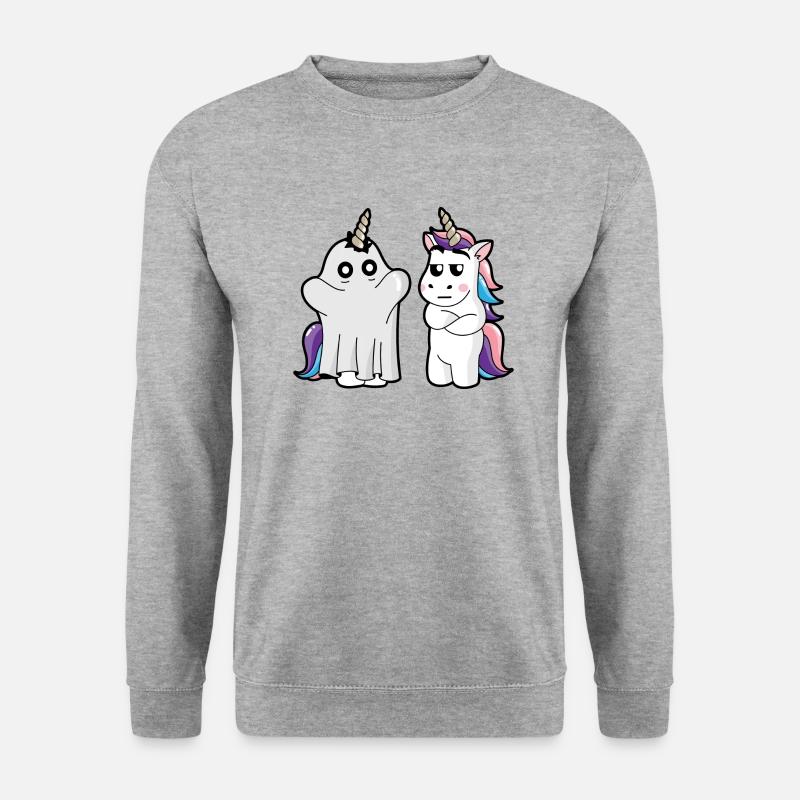 Einhorn Halloween - Unisex Pullover - Weißgrau meliert