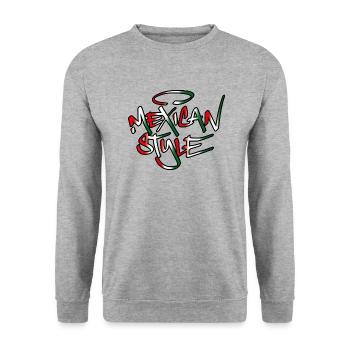 Mexican Style - Unisex Pullover - Weißgrau meliert - Vorne - Alina (178cm) & Michal (187cm)