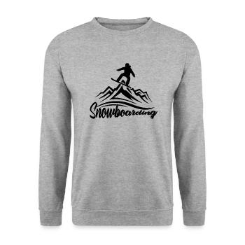 snowboard - Unisex Pullover - Weißgrau meliert - Vorne - Alina (178cm) & Michal (187cm)