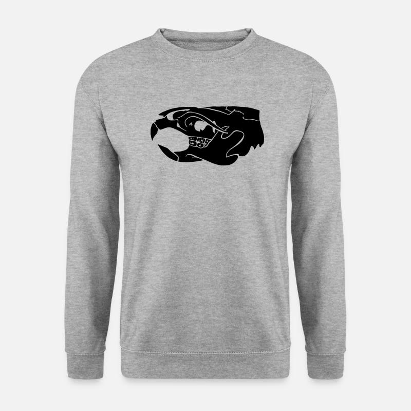 rat skull black - Unisex Pullover - Weißgrau meliert
