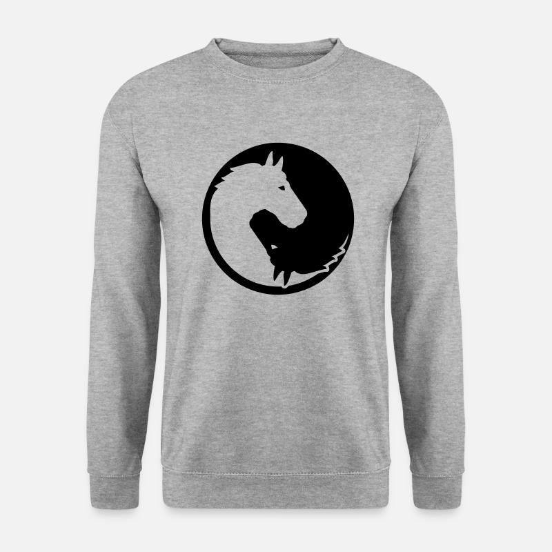 Pferd - Unisex Pullover - Weißgrau meliert