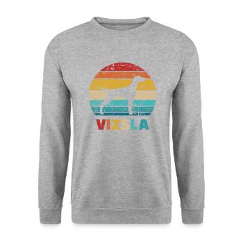 Vizsla - Sweat-shirt Unisexe - gris chiné - Devant - Alina (178cm) & Michal (187cm)