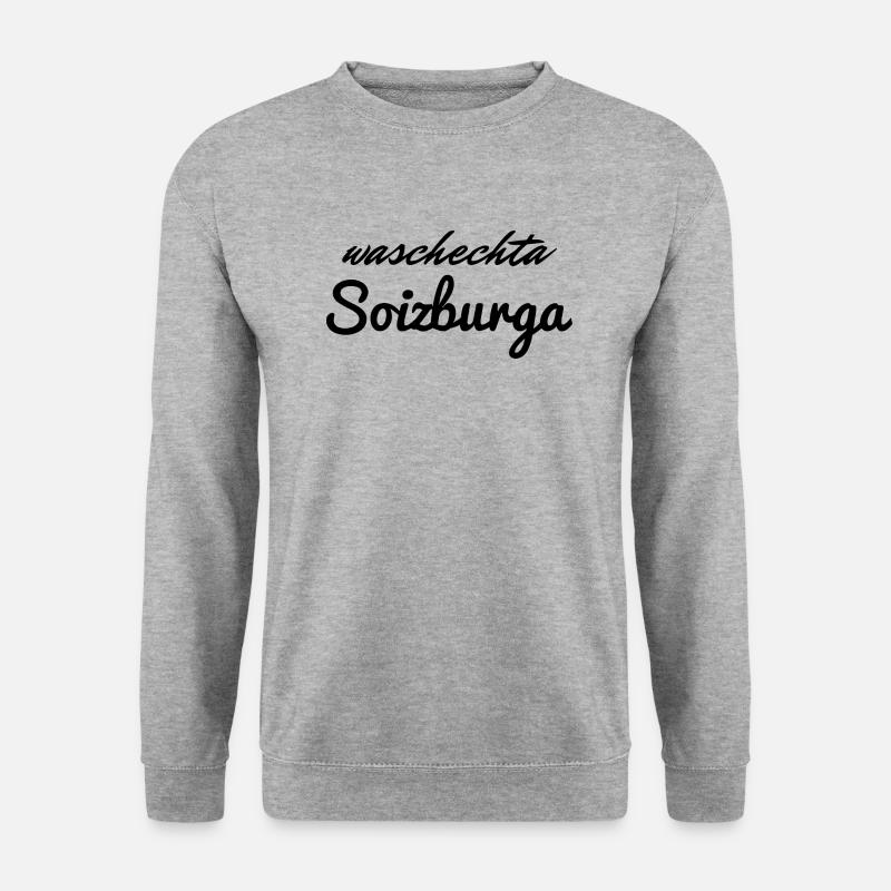 Wachechta Soizburga - Waschechter Salzburger - Unisex Pullover - Weißgrau meliert