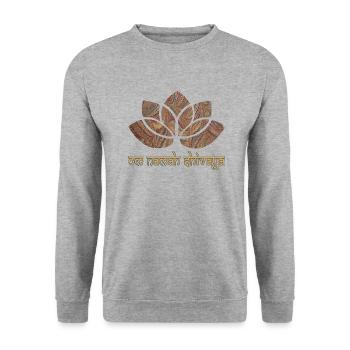 mantra om namah shivaya e 22 - Unisex Pullover - Weißgrau meliert - Vorne - Alina (178cm) & Michal (187cm)