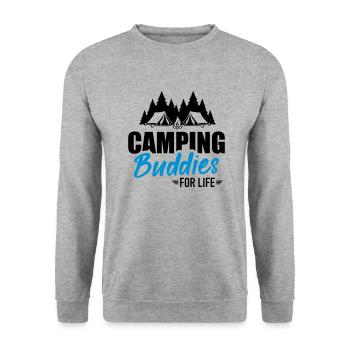 camping - Unisex Sweatshirt - salt & pepper - Front - Alina (178cm) & Michal (187cm)