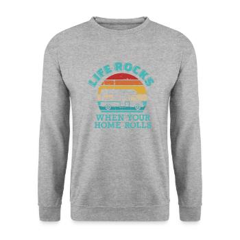 Campeur - Sweat-shirt Unisexe - gris chiné - Devant - Alina (178cm) & Michal (187cm)
