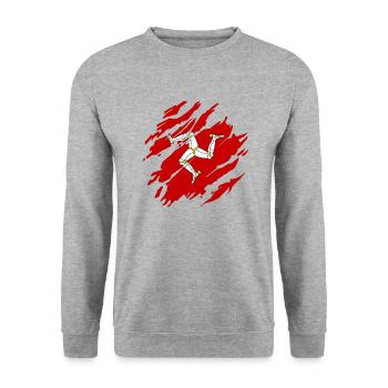 Drapeau de l’île de Man Drapeau de l’île de Man - Sweat-shirt Unisexe - gris chiné - Devant - Alina (178cm) & Michal (187cm)