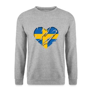 Drapeau de la Suède Scandinavie Drapeau suédois - Sweat-shirt Unisexe - gris chiné - Devant - Alina (178cm) & Michal (187cm)