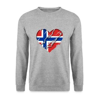 Drapeau de la Norvège Scandinavie Drapeau norvégien - Sweat-shirt Unisexe - gris chiné - Devant - Alina (178cm) & Michal (187cm)