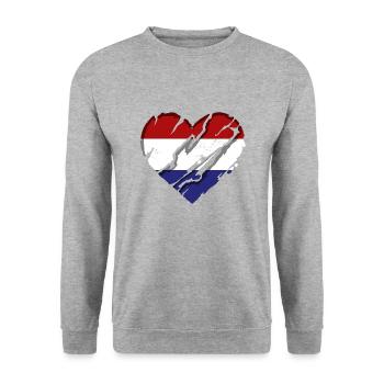 Pays-Bas Drapeau Hollande Drapeau néerlandais - Sweat-shirt Unisexe - gris chiné - Devant - Alina (178cm) & Michal (187cm)