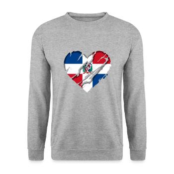 Dominican Republic Flag Dom Rep Flag Travel - Unisex Sweatshirt - salt & pepper - Front - Alina (178cm) & Michal (187cm)
