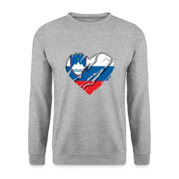 Slovenia Flag Balkan Slovenian Flag Vintage - Unisex Sweatshirt - salt & pepper - Front - Alina (178cm) & Michal (187cm)