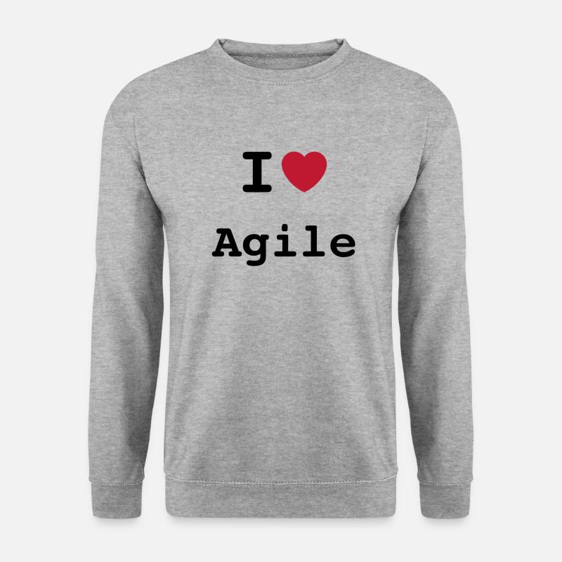 I love Agile | Ich liebe Agile - Unisex Pullover - Weißgrau meliert