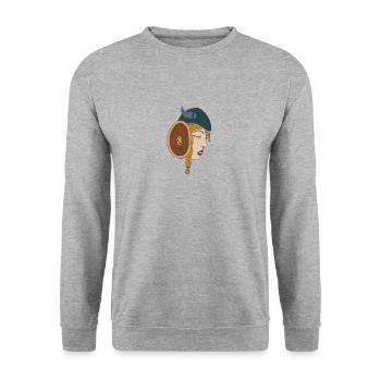 Viking Schilmaid Vikings - Unisex Sweatshirt - salt & pepper - Front - Alina (178cm) & Michal (187cm)