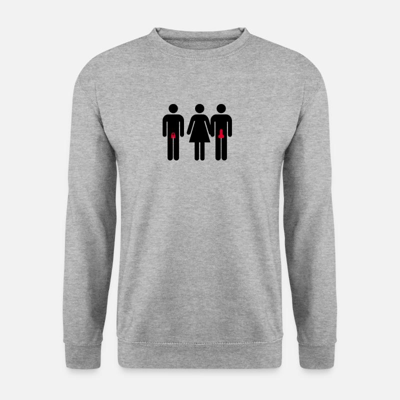 Cuckold Beziehung - Unisex Pullover - Weißgrau meliert