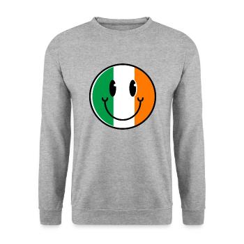 Ireland Flag Smile Irish Flag Dublin - Unisex Sweatshirt - salt & pepper - Front - Alina (178cm) & Michal (187cm)