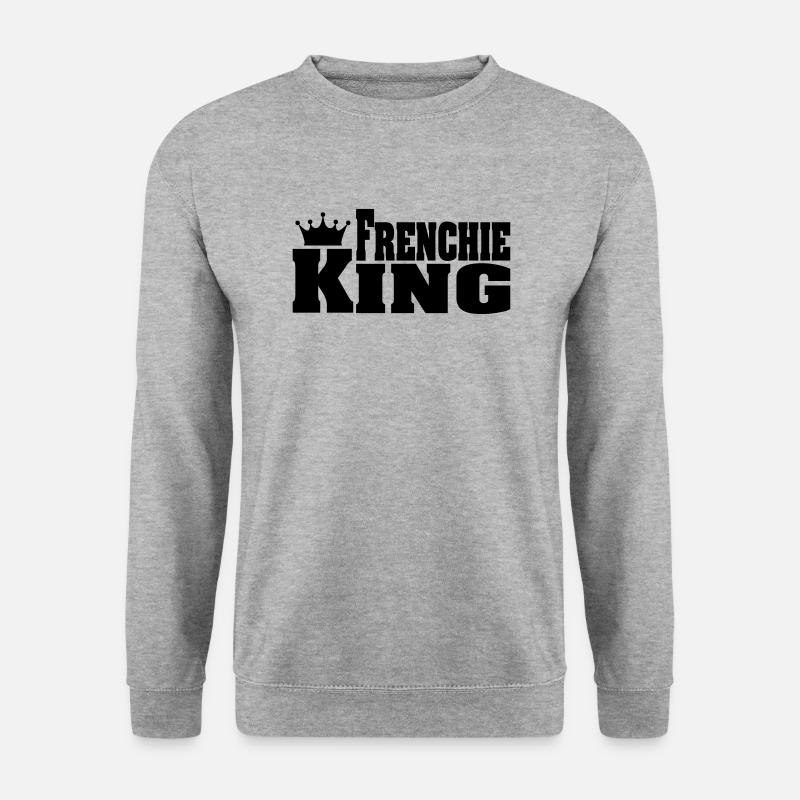 FRENCHIE KING bouledogue français - Sweat-shirt Unisexe - gris chiné