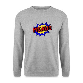 Miaulement comique - Sweat-shirt Unisexe - gris chiné - Devant - Alina (178cm) & Michal (187cm)