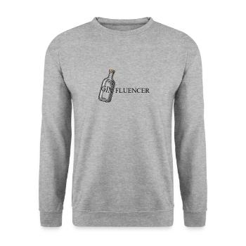 GINfluencer ( Gin Tonic) Poster - Unisex Pullover - Weißgrau meliert - Vorne - Alina (178cm) & Michal (187cm)