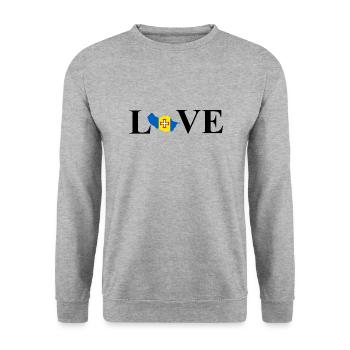 J'aime Madère - Sweat-shirt Unisexe - gris chiné - Devant - Alina (178cm) & Michal (187cm)