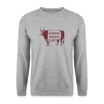 Droits des animaux - COW - Sweat-shirt Unisexe - gris chiné - Devant - Alina (178cm) & Michal (187cm)