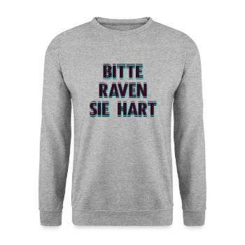 Please Raven Party Rave Disco Fete Fun - Unisex Sweatshirt - salt & pepper - Front - Alina (178cm) & Michal (187cm)
