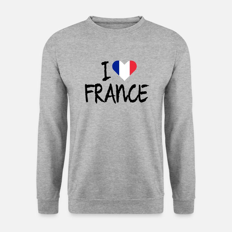 Frankreich - Unisex Pullover - Weißgrau meliert