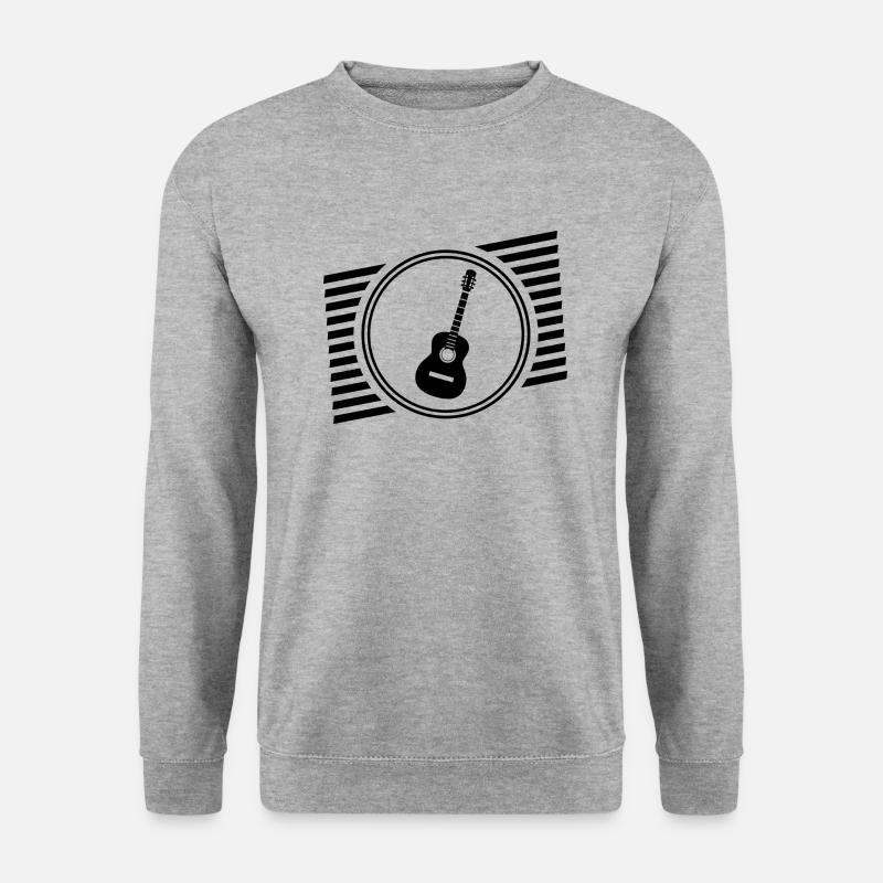 Gitarre - Unisex Pullover - Weißgrau meliert