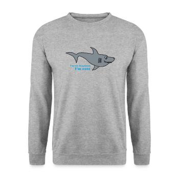 requin - Sweat-shirt Unisexe - gris chiné - Devant - Alina (178cm) & Michal (187cm)