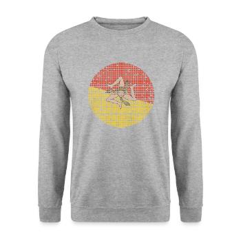 Drapeau de la Sicile Italie Palerme Trinacria Italia - Sweat-shirt Unisexe - gris chiné - Devant - Alina (178cm) & Michal (187cm)