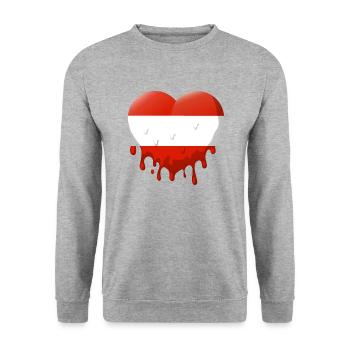 Austria Flag Austria Austrian Flag AT - Unisex Sweatshirt - salt & pepper - Front - Alina (178cm) & Michal (187cm)
