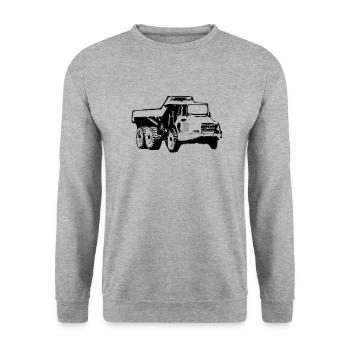 Articulated Dump Truck - Unisex Sweatshirt - salt & pepper - Front - Alina (178cm) & Michal (187cm)