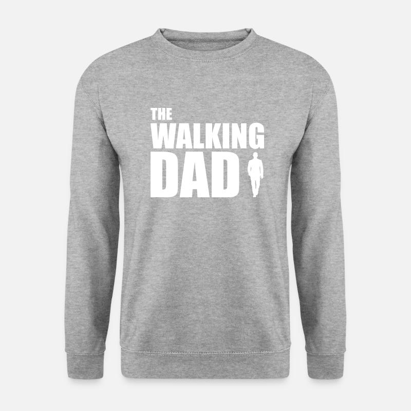 The Walking Dad - Der laufende Papa - Unisex Pullover - Weißgrau meliert