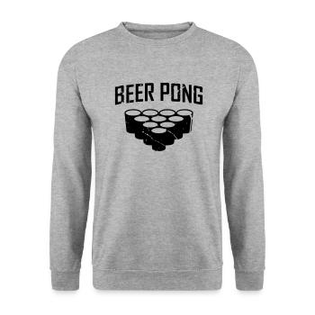 Beer Pong - Unisex Pullover - Weißgrau meliert - Vorne - Alina (178cm) & Michal (187cm)