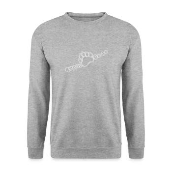 Sucre ours à sucre Patte Empreinte de pattes dans le sucre - Sweat-shirt Unisexe - gris chiné - Devant - Alina (178cm) & Michal (187cm)