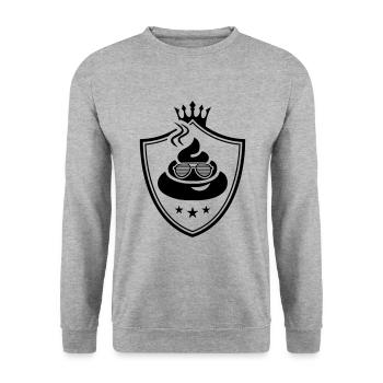 shit logo - Unisex Pullover - Weißgrau meliert - Vorne - Alina (178cm) & Michal (187cm)