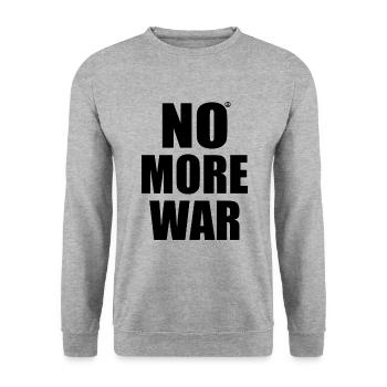 No more war - Unisex Pullover - Weißgrau meliert - Vorne - Alina (178cm) & Michal (187cm)