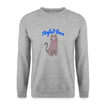 Vollkommene Liebe - Unisex Pullover - Weißgrau meliert - Vorne - Alina (178cm) & Michal (187cm)