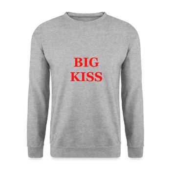 big kiss - Unisex Sweatshirt - salt & pepper - Front - Alina (178cm) & Michal (187cm)