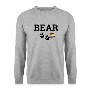 Gay Bear - Unisex Pullover - Weißgrau meliert - Vorne - Alina (178cm) & Michal (187cm)