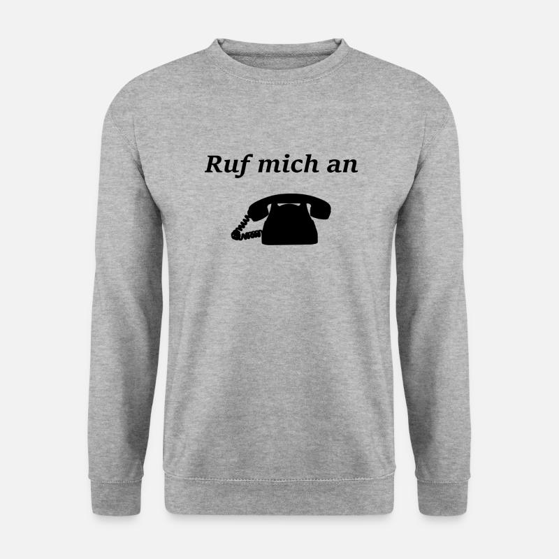 Ruf mich an - Unisex Pullover - Weißgrau meliert