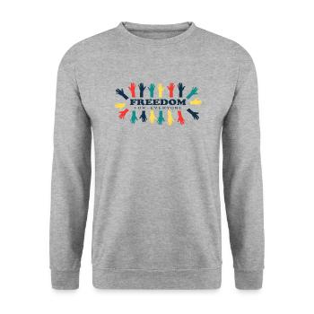 Peace - Freedom for everyone! Peace for all - Unisex Sweatshirt - salt & pepper - Front - Alina (178cm) & Michal (187cm)